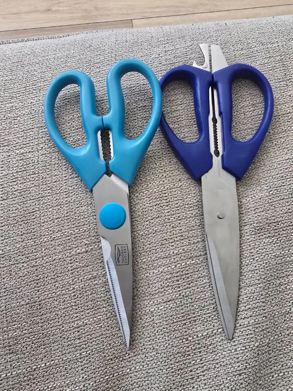 Chicago Cutlery 2-Pack Soft Grip Kitchen Scissors Shears With Bottle Opener EUC